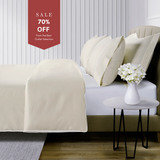 800 Thread Count Egyptian Cotton Duke of Bliss Lux Buttery Smooth Duvet Cover - Ivory Accent