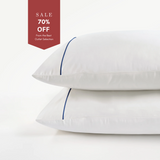 800 Thread Count Pair (2 Pillowcases) of Egyptian Cotton Duke of Bliss Lux Buttery Smooth Pillowcases - Navy Peony Accent