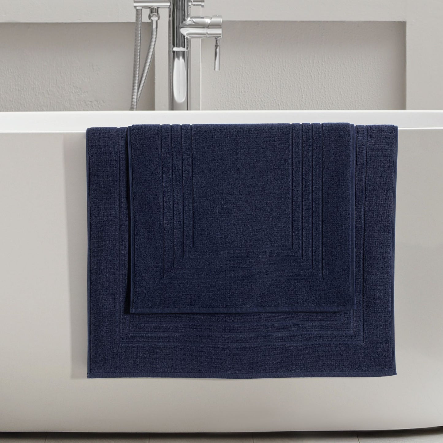 Ellory Cotton Bath Mat 1000 GSM - Maritime Blue