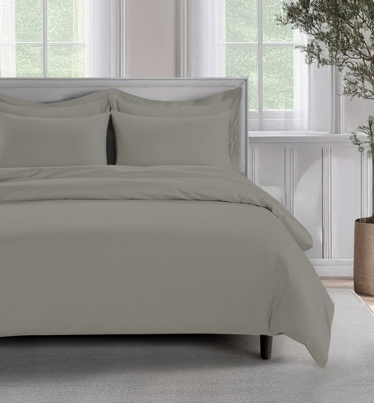 800 Thread Count Egyptian Cotton Grand Splendour Sateen Duvet Cover - Moonstone