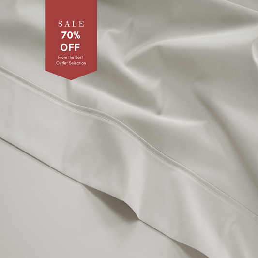 800 Thread Count Grand Splendour LUXE Flat Sheet - Sateen Oyster Mushroom