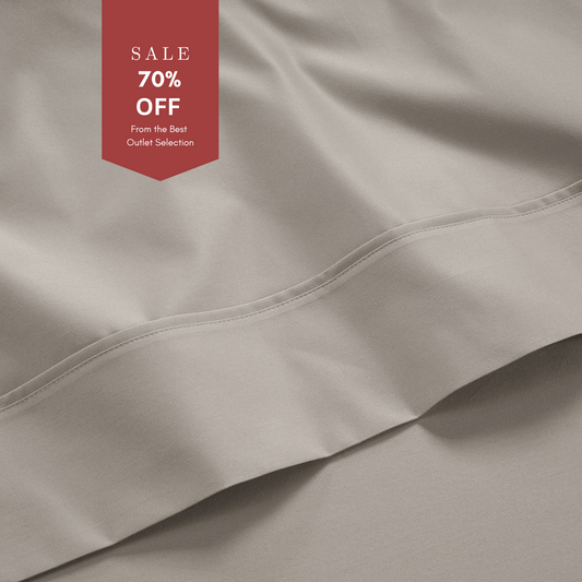 800 Thread Egyptian Cotton Count Grand Splendour Lux Flat Sheet - Simply Taupe