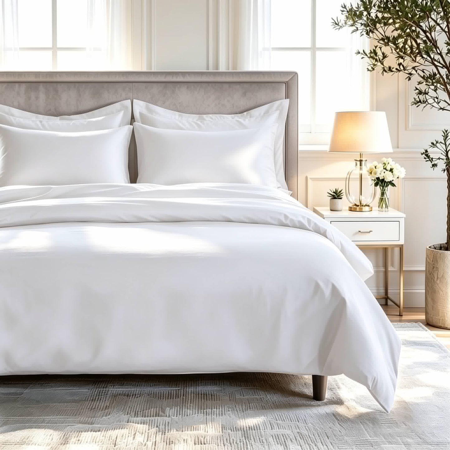 800 Thread Count Egyptian Cotton Grand Splendour LUXE White Bedding Set
