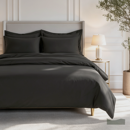 800 Thread Count Egyptian Cotton Grand Splendour Sateen Bedding Set - Pewter