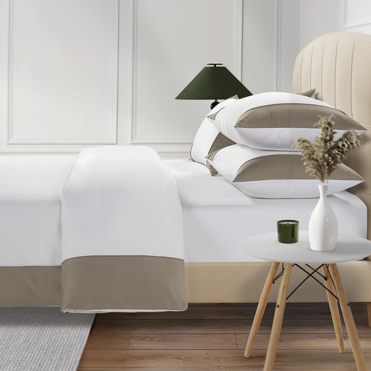 800 Thread Count Egyptian Cotton Harrogate Lux Buttery Smooth Duvet Cover - Simply Taupe