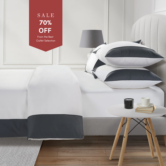 800 Thread Count Egyptian Cotton Harrogate Lux Buttery Smooth Duvet Cover - Graphite Grey