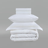 800 Thread Count Egyptian Cotton Imperial Lace Bedding Set - White