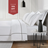 800 Thread Count Egyptian Cotton Kensington Lux Buttery Smooth Duvet Cover - Jet Black