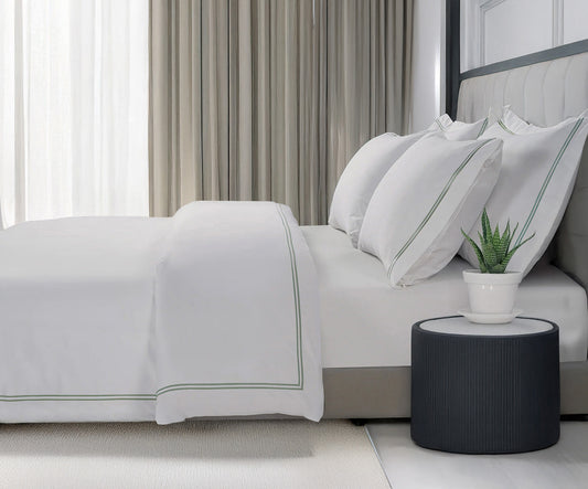 800 Thread Count Egyptian Cotton Margaret LUXE Bedding Set - Misty Blue