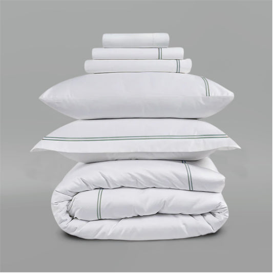 800 Thread Count Egyptian Cotton Margaret LUXE Bedding Set - Misty Blue