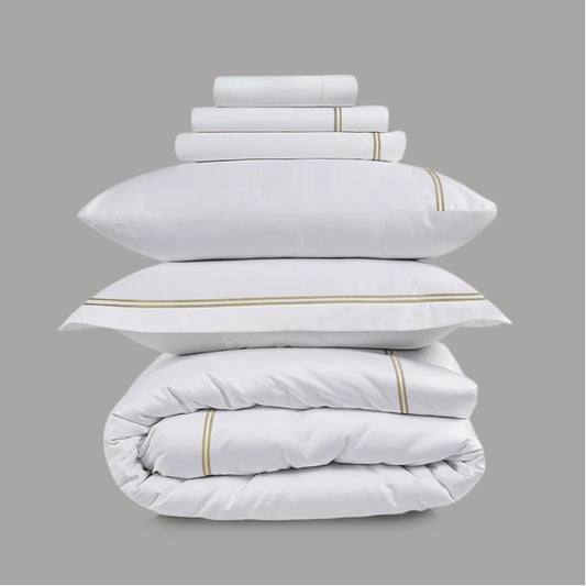 800 Thread Count Egyptian Cotton Margaret LUXE Bedding Set - Bone