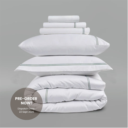 800 Thread Count Egyptian Cotton Margaret LUXE Bedding Set - Misty Blue