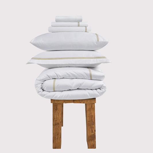 800 Thread Count Egyptian Cotton Margaret LUXE Bedding Set - Bone