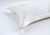 800 Thread Count Pair (2 Pillowcases) of Egyptian Cotton Duke of Bliss Lux Buttery Smooth Pillowcases - Brilliant White with Simply Taupe Accent