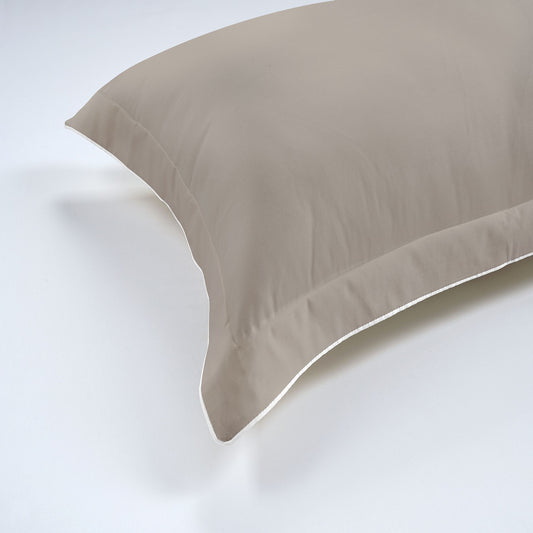 800 Thread Count Egyptian Cotton Duke of Bliss Lux Buttery Smooth Pillowcases - Simply Taupe Accent
