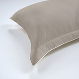 300 Thread Count Percale Viscount of Bliss Bedding Set - Simply Taupe with Brilliant White Accent