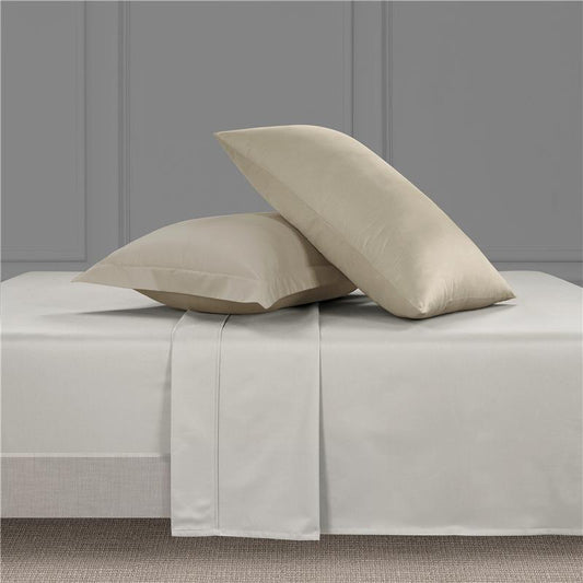 300 Thread Count Peaceful Empress Sheet Set - Oyster Mushroom with Oatmeal Bedding