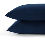 800 Thread Count Pair (2 Pillowcases) of Egyptian Cotton Grand Splendour Lux Buttery Smooth Pillowcases - Navy Peony