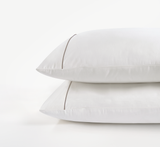 800 Thread Count Pair (2 Pillowcases) of Egyptian Cotton Duke of Bliss Lux Buttery Smooth Pillowcases - Brilliant White with Simply Taupe Accent