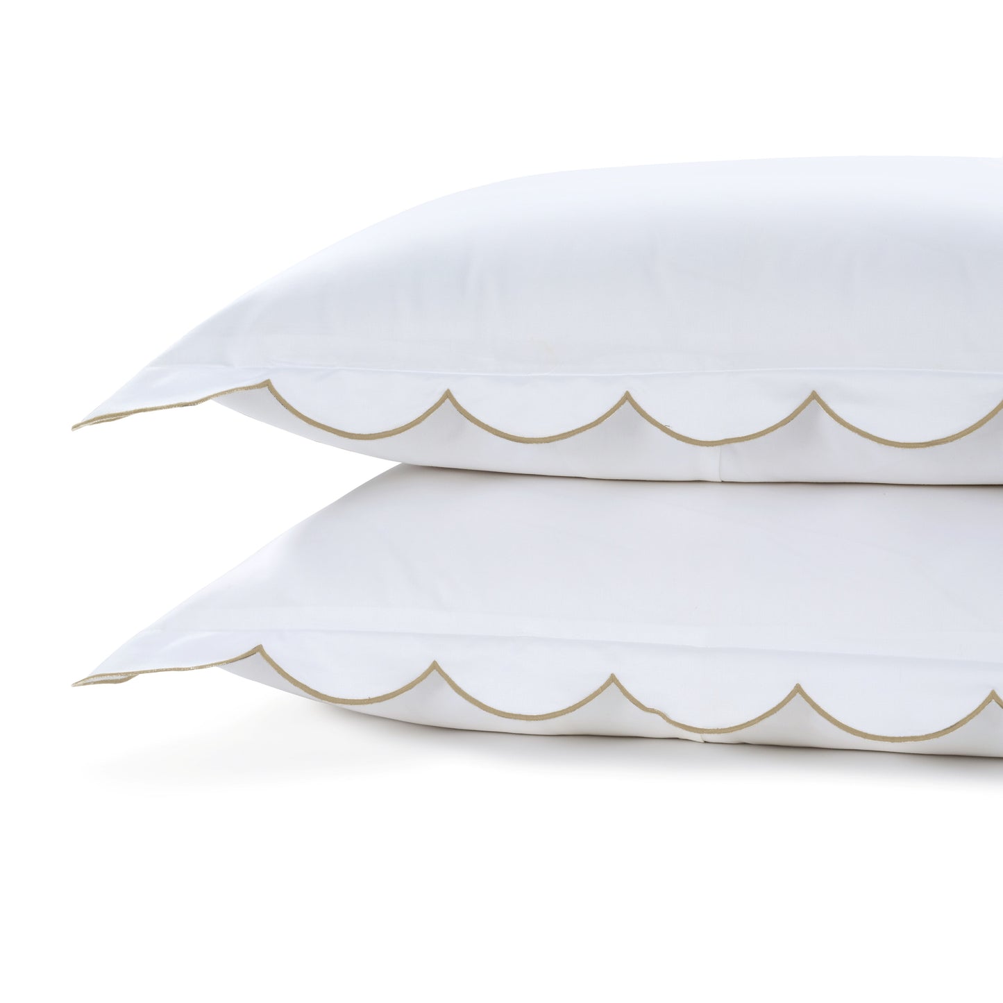 800 Thread Count Egyptian Cotton Sophie Bedding Set - Brilliant White and Bone