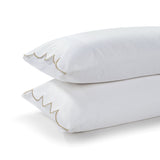 800 Thread Count Egyptian Cotton Sophie Bedding Set - Brilliant White and Bone