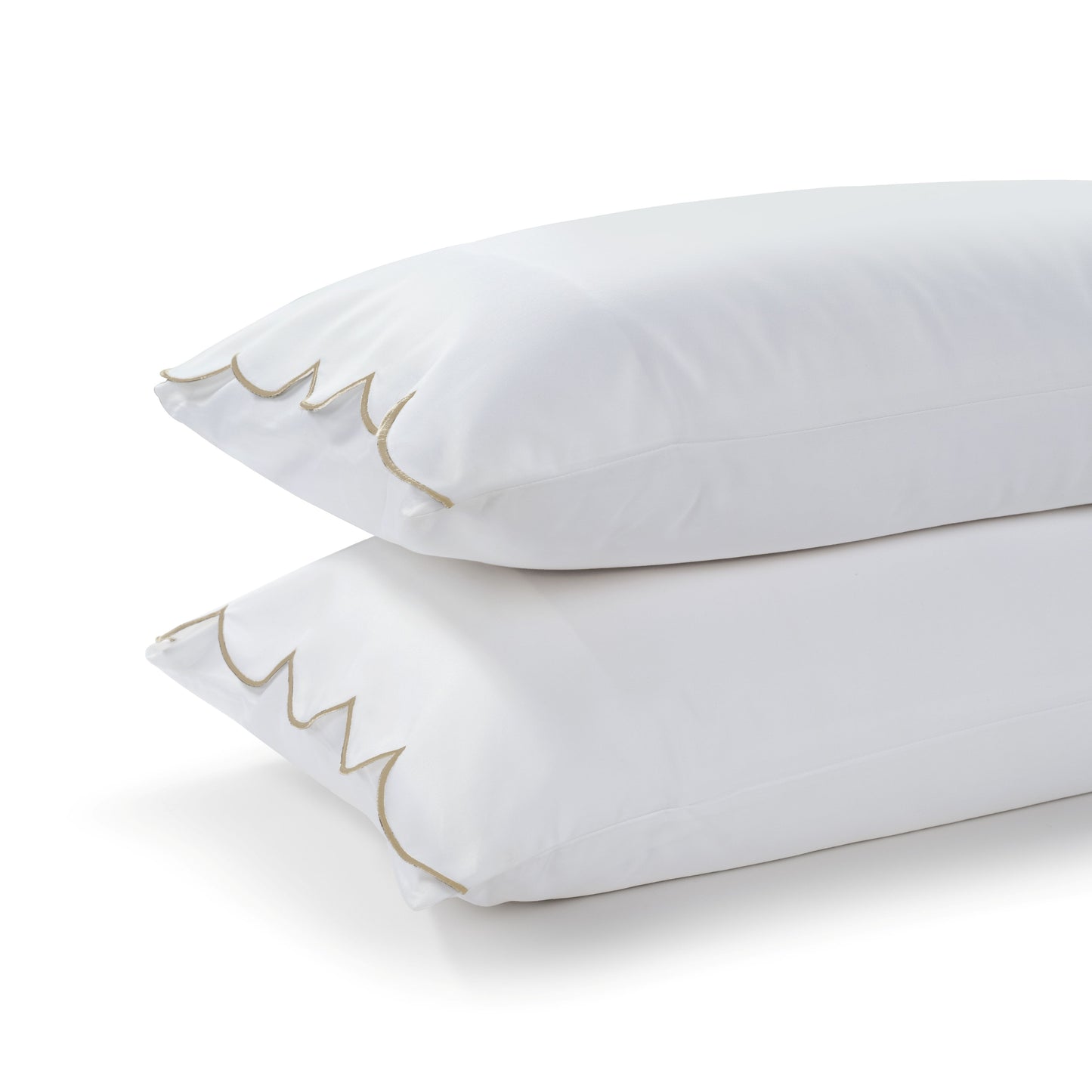 800 Thread Count Egyptian Cotton Sophie Bedding Set - Brilliant White and Bone
