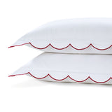 800 Thread Count Egyptian Cotton Sophie Bedding Set - Brilliant White and Dark Burgundy