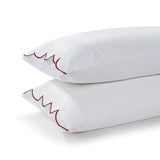 800 Thread Count Egyptian Cotton Sophie Bedding Set - Brilliant White and Dark Burgundy