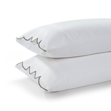 800 Thread Count Egyptian Cotton Sophie Bedding Set - Brilliant White and Olive Green