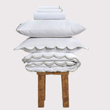 800 Thread Count Egyptian Cotton Sophie Bedding Set - Brilliant White and Olive Green