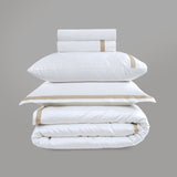 800 Thread Count Egyptian Cotton Heiress Bedding Set - White and Bone