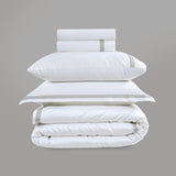 800 Thread Count Egyptian Cotton Heiress Bedding Set - White and Lunar Grey