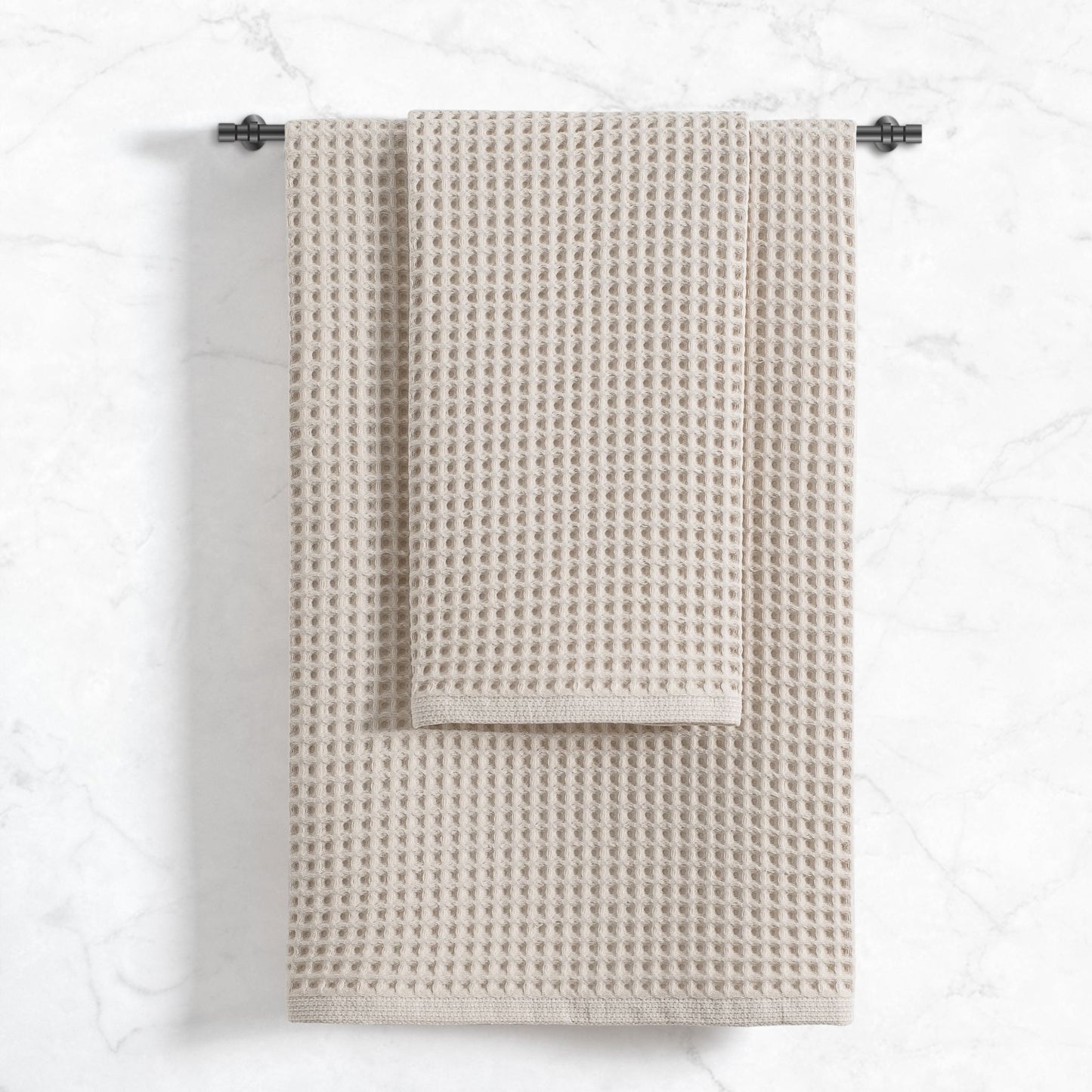 Stratton Waffle Towel Set 500 GSM - Pearl