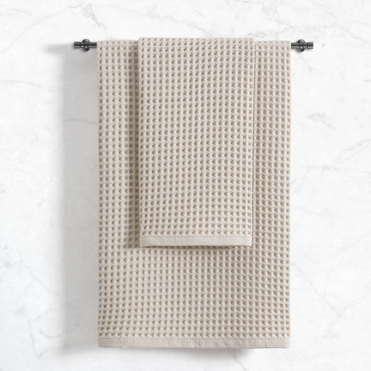 Stratton Waffle Towel Set 500 GSM - Pearl