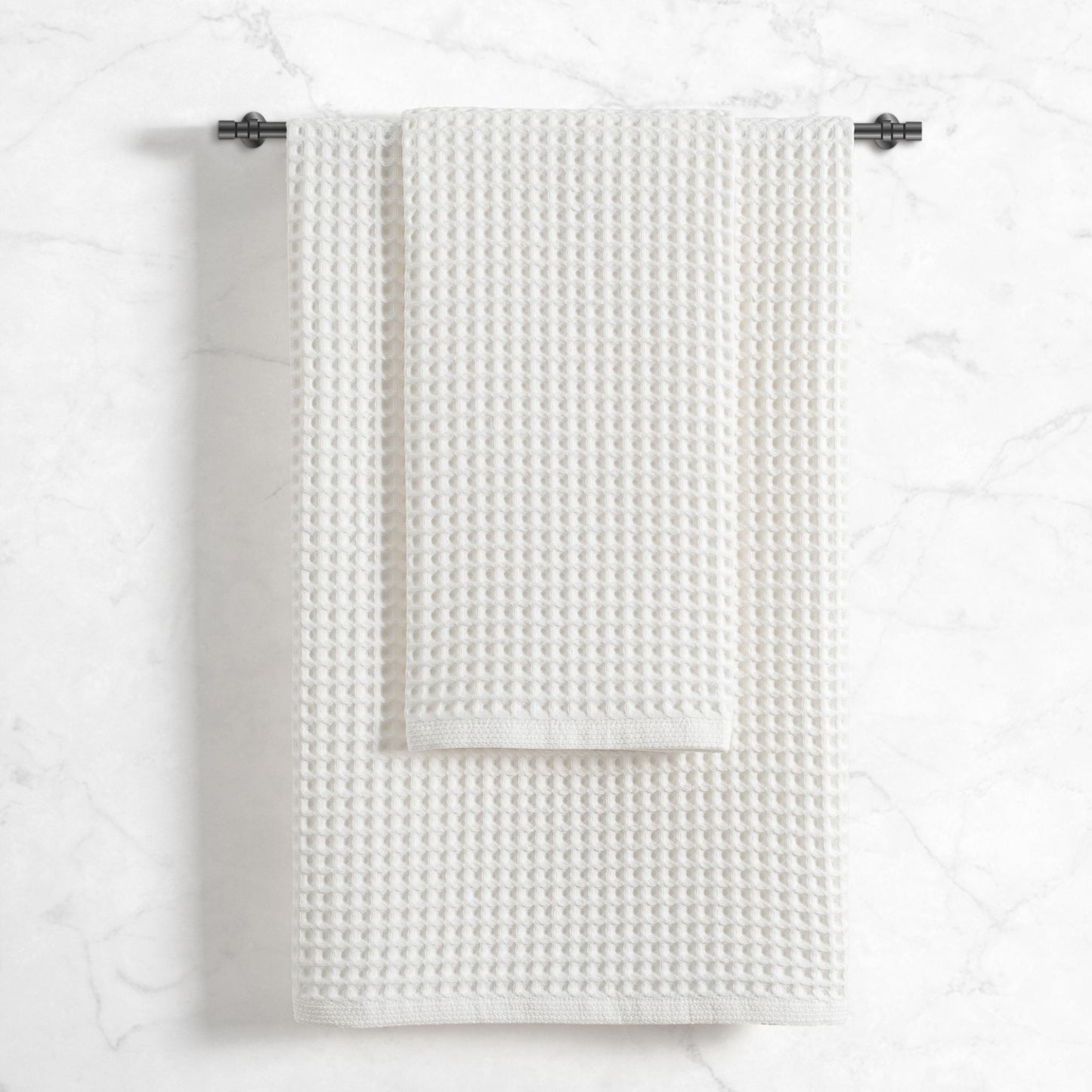 Stratton Waffle Towel Set 500 GSM - White