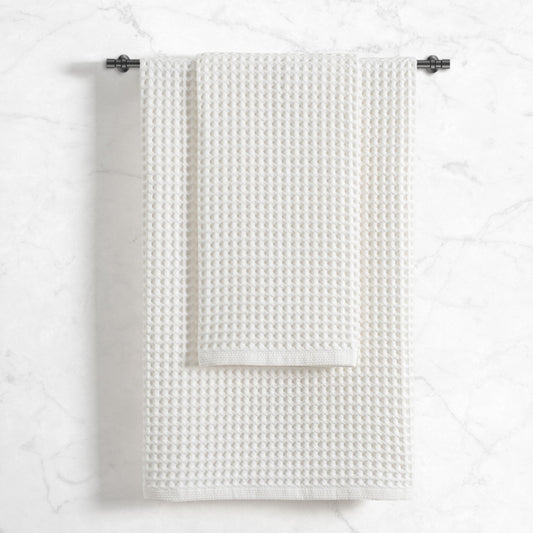 Stratton Waffle Towel Set 500 GSM - White