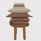 All Season Egyptian Giza Bedding Set - Mocha & Bone