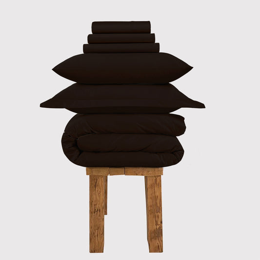 All Season Egyptian Giza Bedding Set - Coffee