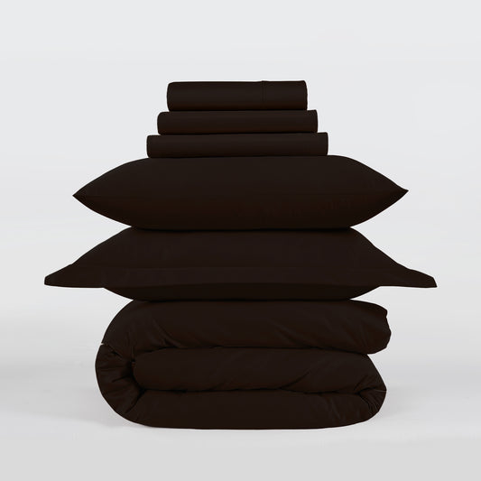 All Season Egyptian Giza Bedding Set - Coffee
