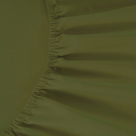 800 Thread Count Egyptian Cotton Grand Splendour Lux Buttery Smooth Lux Fitted Sheet - Olive Green