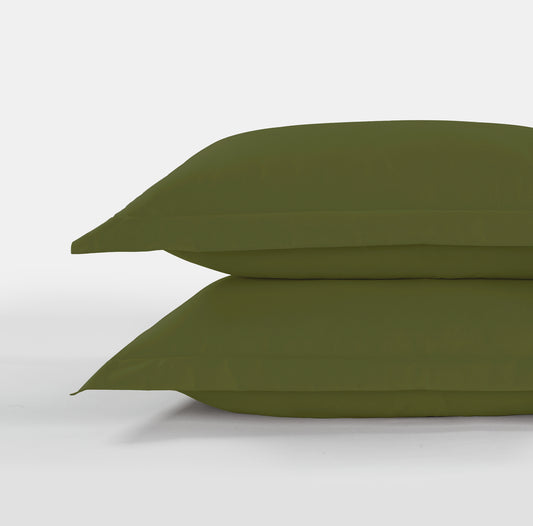800 Thread Count Pair (2 Pillowcases) of Egyptian Cotton Grand Splendour Lux Buttery Smooth Pillowcases - Olive Green