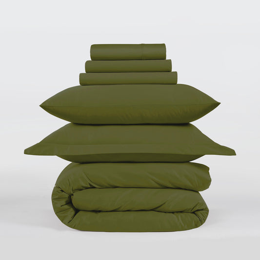 800 Thread Count Egyptian Cotton Grand Splendour Lux Buttery Smooth - Olive Green