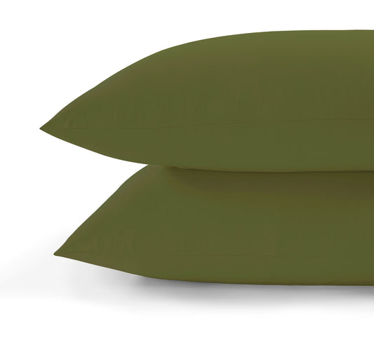 800 Thread Count Pair (2 Pillowcases) of Egyptian Cotton Grand Splendour Lux Buttery Smooth Pillowcases - Olive Green