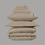 800 Thread Count Egyptian Cotton Duke of Bliss LUXE Bedding Set - Bone with Black Accent