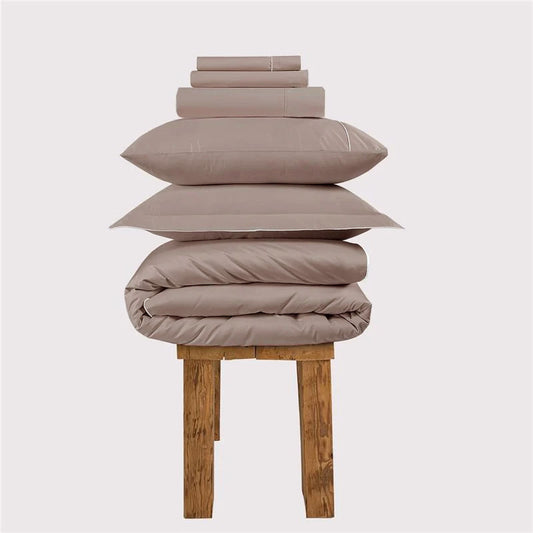 800 Thread Count Egyptian Cotton Duke of Bliss LUXE Bedding Set - Dusty Rose with White Accent