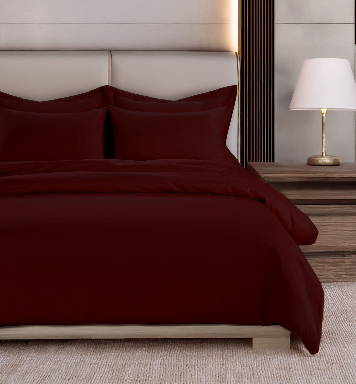 800 Thread Count Egyptian Cotton Grand Splendour Lux Buttery Smooth Duvet Cover - Dark Burgundy