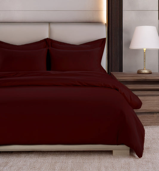 800 Thread Count Egyptian Cotton Grand Splendour Lux Buttery Smooth Duvet Cover - Dark Burgundy