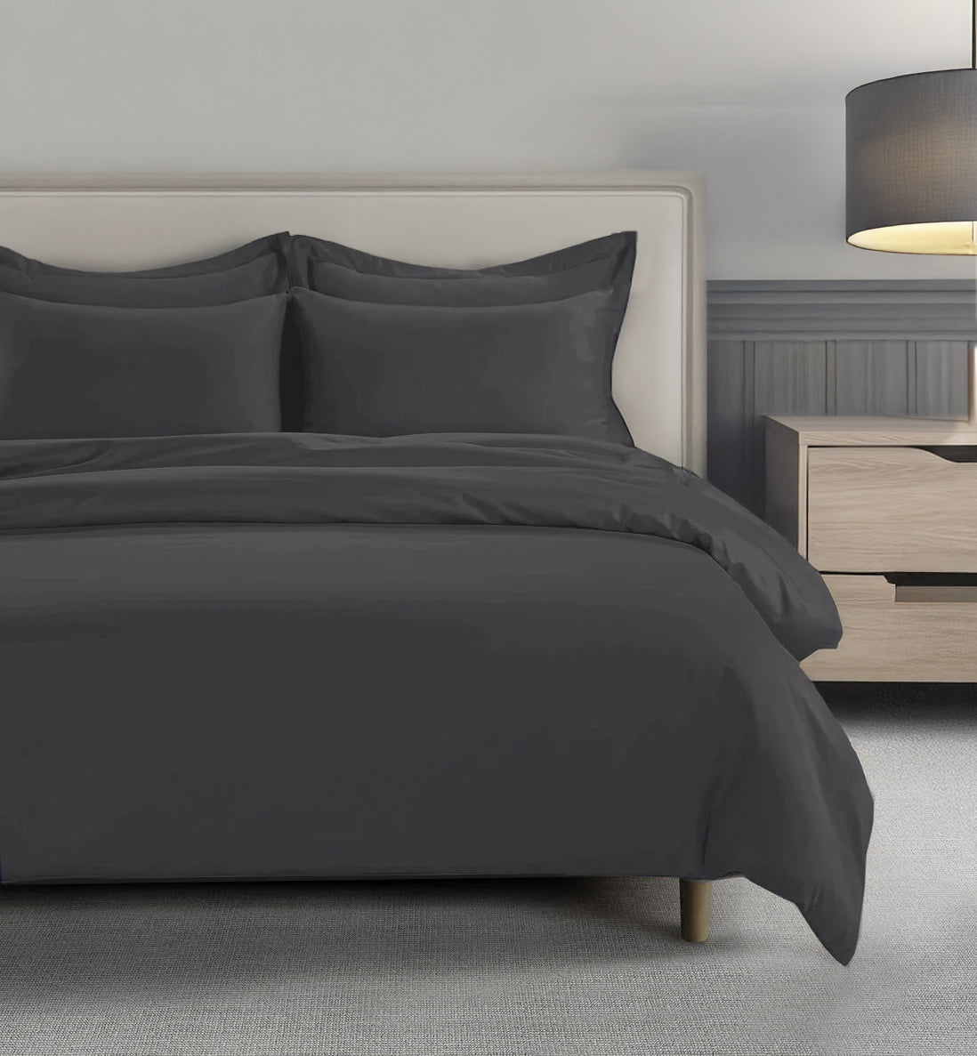 800 Thread Count Egyptian Cotton Grand Splendour LUXE Graphite Grey Bedding Set