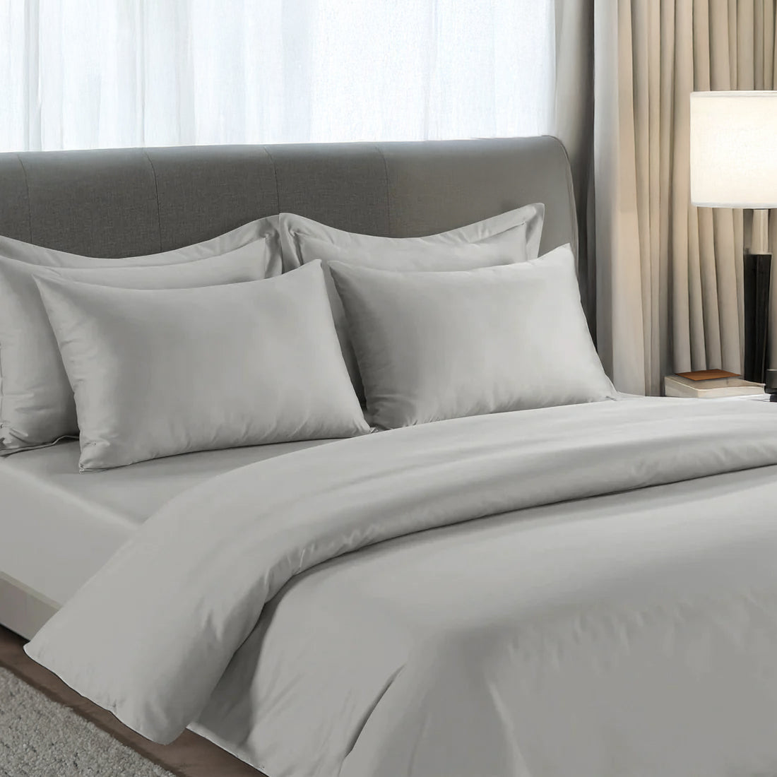 800 Thread Count Grand Splendour LUXE Bedding Set - Oyster Mushroom