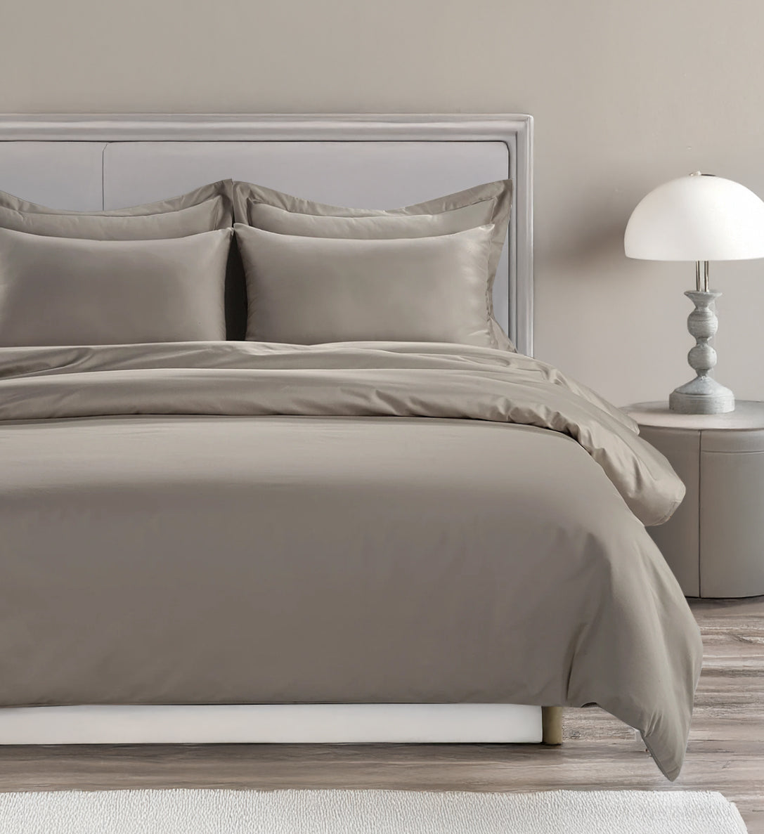 800 Thread Count Egyptian Cotton Grand Splendour Lux Buttery Smooth Duvet Cover - Simply Taupe